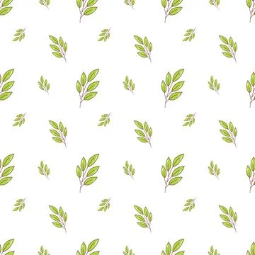 Green leaves Seamless Pattern. Vector illustration for print, textile, wrappi 스톡 일러스트