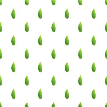 Green leaves seamless pattern on white background Stock Illustration