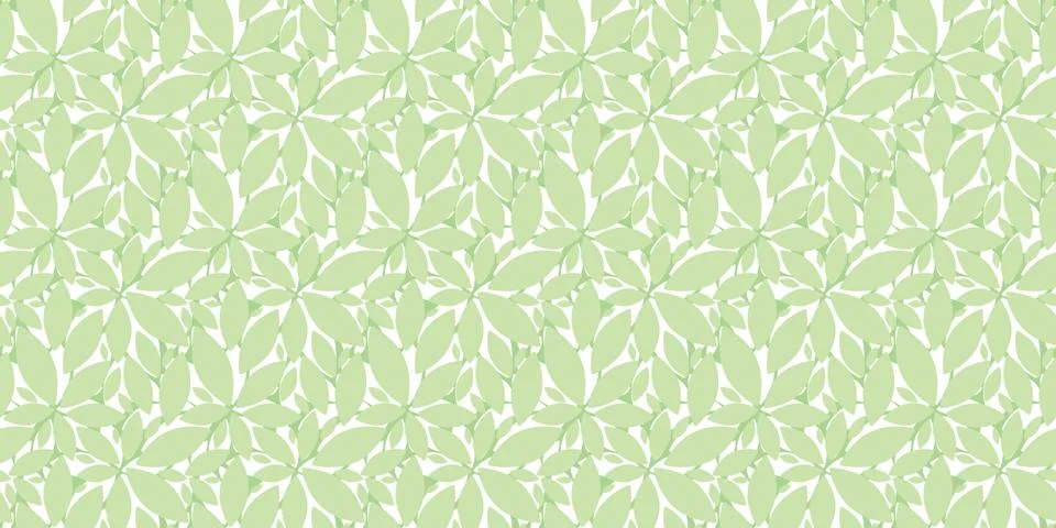 Green leaves seamless repeat pattern vector background 스톡 일러스트