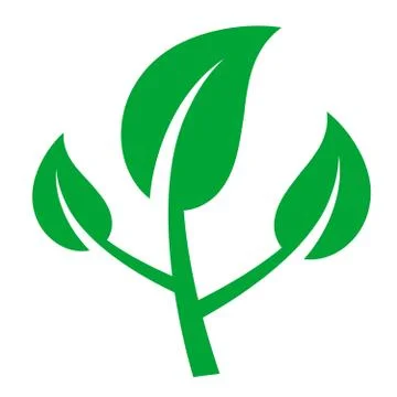 Green leaves. Vector icon Stock Illustration