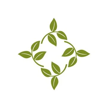 Green Leaves vector Logo Template Illustration Design. Vector EPS 10. Illustrazione stock