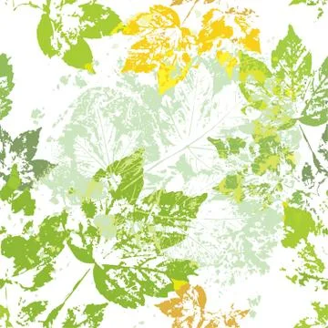 Green leaves vector pattern green transparent seamless Stock Illustration