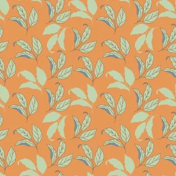 Green leaves vector seamless pattern Stock Illustration
