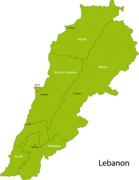 Green Lebanon map Stock Illustration