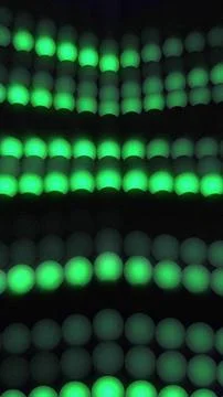 Green LED Light Dot Grid Matrix Abstract Glowing Sound Equalizer Stock Illustration