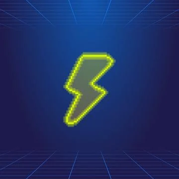 Green led light lightning sign Illustrazione stock