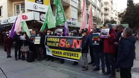 Green Left Party Protests Russian Invasion on Ukraine Video stock 171295372