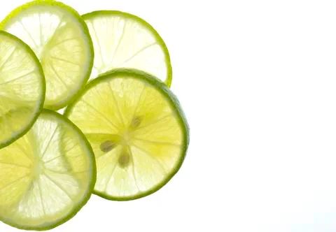 Green lemon slices thin pattern light 库存照片