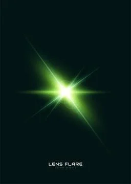 Green Lens Flare Effect. Vector transparent Sunlight Light Effect Stock Illustration
