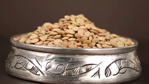 Green lentils close up Stock Footage 258837576