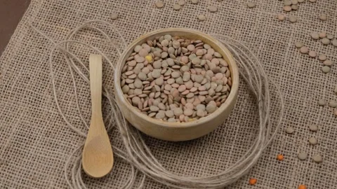 Green lentils close up Stock Footage 260500981