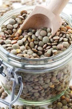 Green Lentils Stock Photos