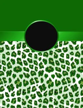 Green Leopard Print with Rosette Stock Illustration