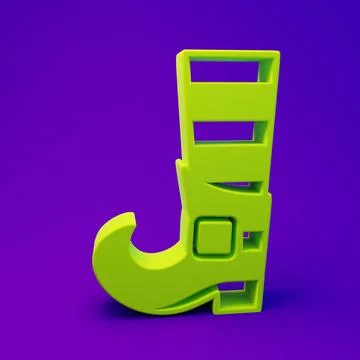 Green Leprechaun boot icon isolated on purple-blue background. Happy Saint .. Stock Illustration