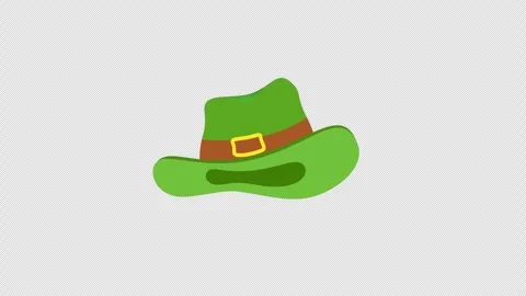 Green Leprechaun Hat Isolated on White animation with alpha channel Stock Footage 277180797