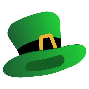 Green Leprechaun Hat Isolated on White Background 스톡 일러스트
