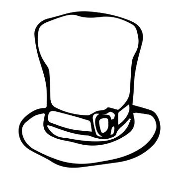 Green Leprechaun Hat. Saint Patricks Day Ireland Vector Illustration Hand Dra Stock Illustration