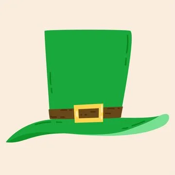Green leprechaun hat for St. Patrick's day. Vector illustration in flat style Stock Illustration