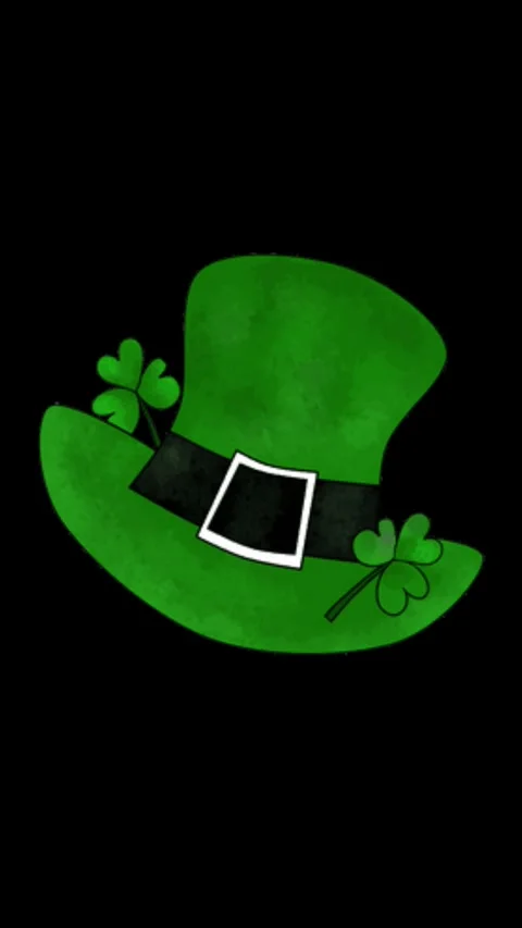 Green Leprechaun Hat Vertical Shamrock Stock-Footage 344765209