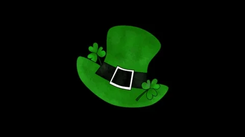 Green Leprechaun Hat Widescreen Shamrock Stock-Footage 344765188