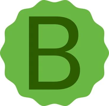 Green Letter B Inside Light Green Circle – Modern Vector Alphabet Design Illustrazione stock