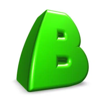 Green letter b on white background - 3d illustration Stock Illustration