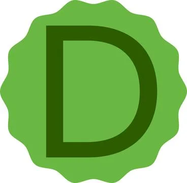 Green Letter D Inside Light Green Circle – Modern Vector Alphabet Design Stock Illustration