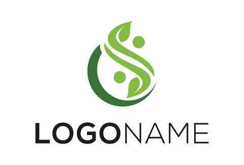 Green Letter Initial S Circle Logo Design	 Stock-Illustration