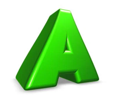 Green letter a on white background - 3d illustration イラスト素材