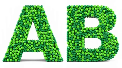 Green letters in motion on a white background. Alpha channel is included. 스톡 동영상 74869397