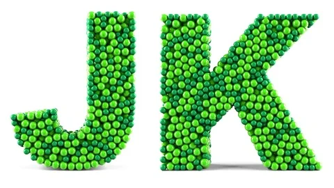 Green letters in motion on a white background. Alpha channel is included. Vidéo 74870062