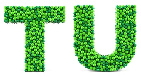 Green letters in motion on a white background. Alpha channel is included. Vidéo 74870671