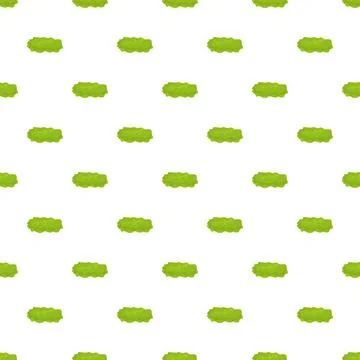 Green lettuce leaf pattern repeated on white background Stock Illustration