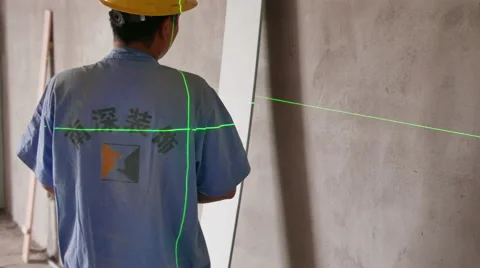 Green Level Lasers At A Construction Site in China - 4K Stock Footage 51224114