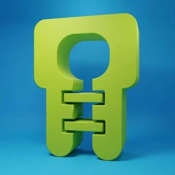 Green Life jacket icon isolated on blue background. Life vest icon. Extreme.. Stock Illustration