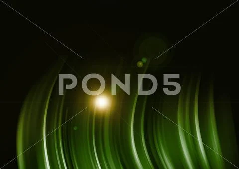 Green light abstract on black background Stock Illustration