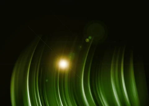 Green light abstract on black background 스톡 일러스트
