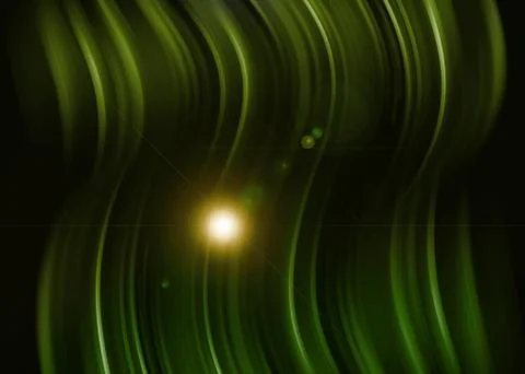 Green light abstract on black background Stock-Illustration