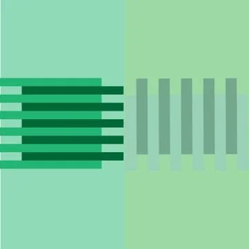 Green light background flat geometric horizontal vertical strips Stock Illustration