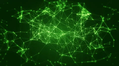Green light background network lines backdrop Stock Footage 206644470