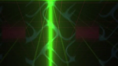Green light beam on dark background with network pattern. Stock Footage 335528364