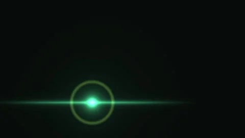 Green light beam glowing in dark space with circular effect Stock Footage 338317924