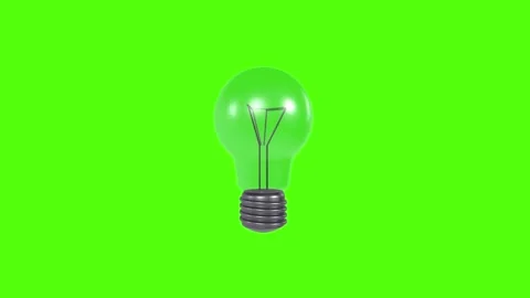 Green light bulb glows against bright background Stock Footage 296015867