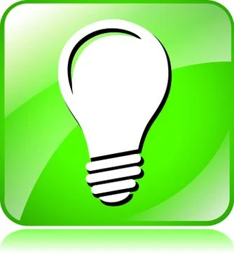 Green light bulb icon Stock Illustration