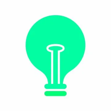 Green Light Bulb Icon Stock Illustration