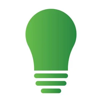 Green light bulb icon isolated on white background. Environment concept. Vect Stock Illustration