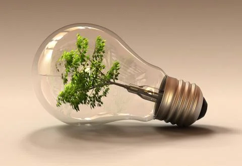 Green Light Bulb Stock Illustration