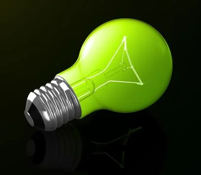The green light bulb Stock Illustration