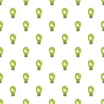 Green light bulb leaf pattern for eco energy Illustrazione stock