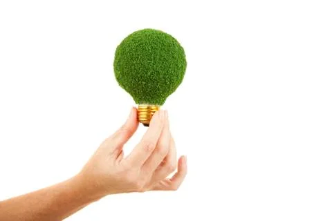 Green light bulb Fotos de archivo